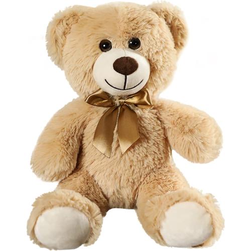 Plush Teddy Bear Cute Stuffed Animal Bear with Bow Plush Toys 13.8 Inches (Khaki)