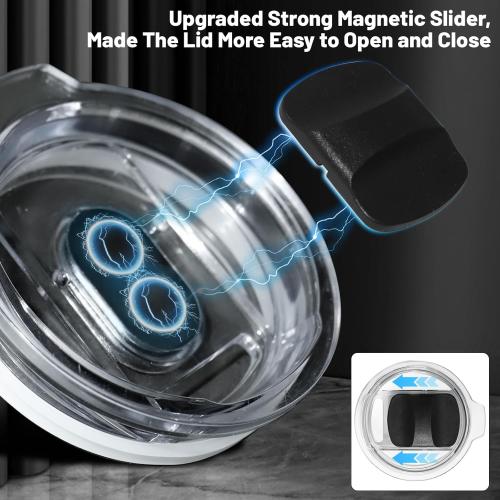 Tumbler Lids for YETI 6 oz/ 8oz/ Stackable Mug & Yeti Rambler 10 oz Tumbler Lid, MagSlider Lids for Yeti Espresso/Coffee Mug 6oz, Replacement Lid for Ye-ti Rambler 10 oz Wine Tumbler (4 Pack)