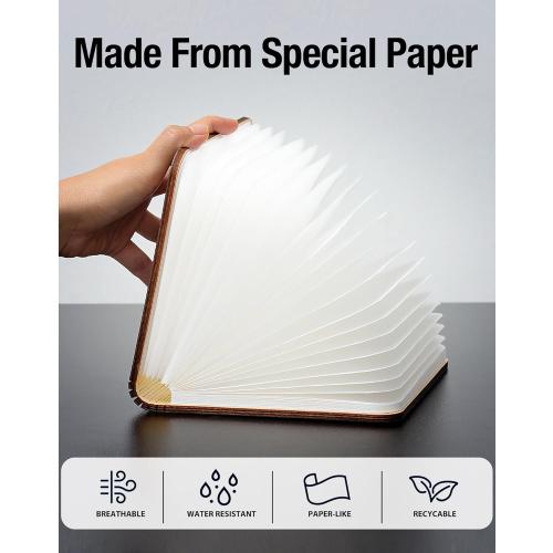 8.3 Inch Wooden Book Lamp, Book Lovers Gifts,Teacher Appreciation Gifts for Women, LED Ambient Lighting, Magnetic Mood Lighting for Home&Library Decor (Walnut)