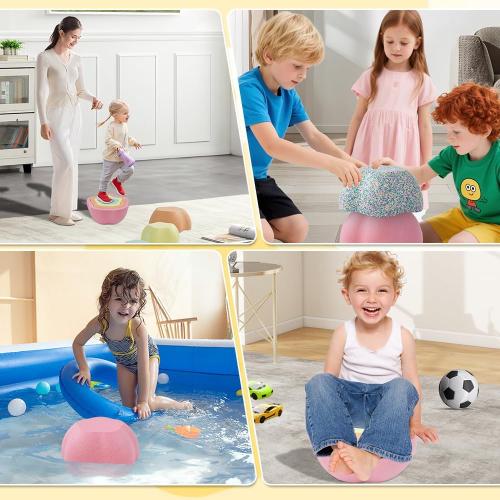 Toddler Stepping Stones, Stimulate Children's Creativity and Imagination, Improve Their Balance and Motor Skills, Flower-Shaped Stepping Stones, 5-Piece Set （Blue）