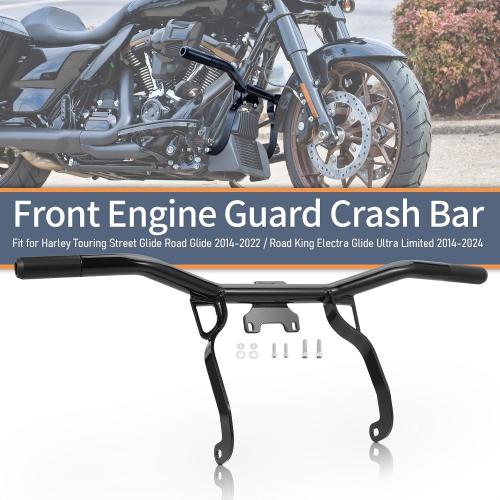 Front Engine Guard Crash Bar for Harley Touring Street Glide Road Glide Electra Glide Ultra Limited 2014-2022 / Road King 2014-2024