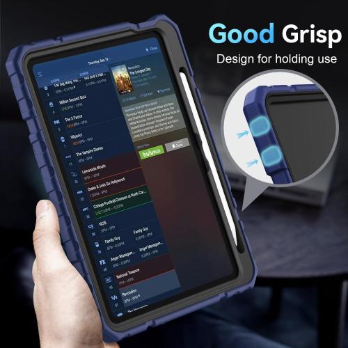 Grifobes for iPad A16 Case 11th Generation 11 inch 2025 / iPad 10th Generation Case 10.9 inch 2022, Heavy Duty Military Grade Shockproof Cover with Pencil Holder for i Pad 11/10 Gen (Navy Blue)