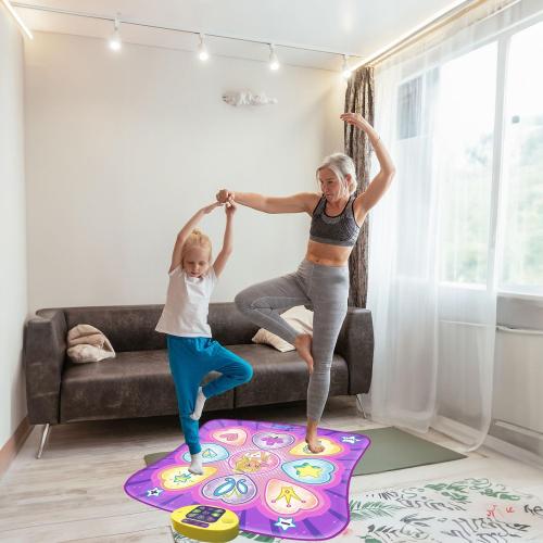 SUNLIN Dance Mat Toys for Girls Ages 3-10 | Dance Pad with LED Lights, Adjustable Volume, 9 Built-in Music, 7 Game Modes, 5 Challenge Levels | Christmas Birthday Gifts for 3 4 5 6 7 8  Years Old Girl