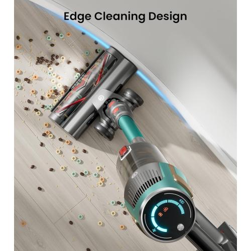Cordless Vacuum Cleaner, Upgraded 580W 48KPA 65Mins Vacuum Cleaners for Home, Cordless Stick Vacuum Cleaner with Self-Standing and LED Screen, Anti-Tangle Wireless Vacuum for Pet Hair/Carpets/Floors