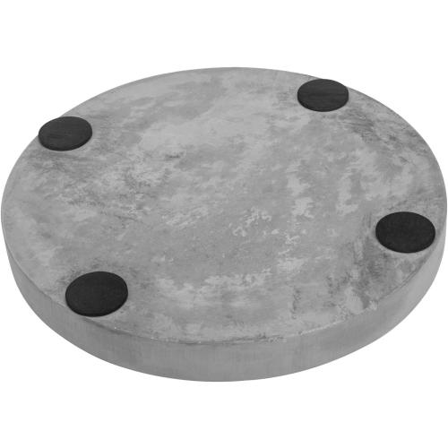 MyGift 11-inch Modern Gray Concrete Round Bathroom Vanity Tray, Cologne and Perfume Tray for Dresser Top