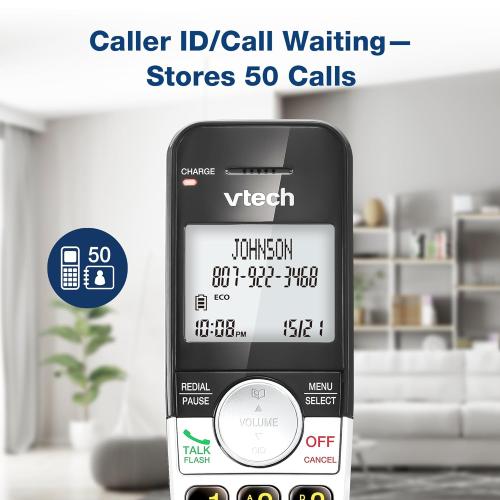 VTech Cordless Phone 3-Handset with Large Display and Big Buttons, DECT 6.0 with Caller ID/Call Waiting, Full Duplex Speakerphone, ECO Mode, Last 10 Number Redial, Easy to Use,VG231-3
