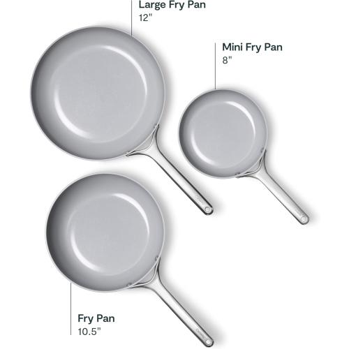 Caraway Nonstick Ceramic Frying Pan (2.7 qt, 10.5) - Non Toxic, PTFE & PFOA Free - Oven Safe & Compatible with All Stovetops (Gas, Electric & Induction) - White
