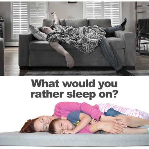 SleepReady Portable Floor Mattress & Guest Bed | 3 CertiPUR-US Memory Foam | Roll out in seconds | Twin, Single, Kid | Guest, Car, Camping, Dorm, Travel Essentials | Waterproof | 1 yr warr