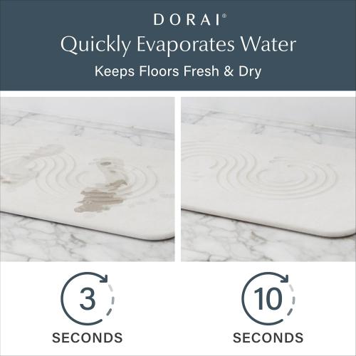 Dorai Home Bath Stone Mat 23.6x15.4 Quick-Dry, Non-Slip Diatomite Stone Bath Mat for Bathroom, Zen Sandstone