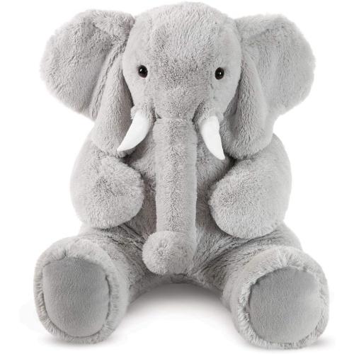 Vermont Teddy Bear Giant Elephant Stuffed Animal – 4 Foot Big Stuffed Elephant Plush from Giant Cuddle Collection Collectible Plushie for All Ages – Finished in The USA