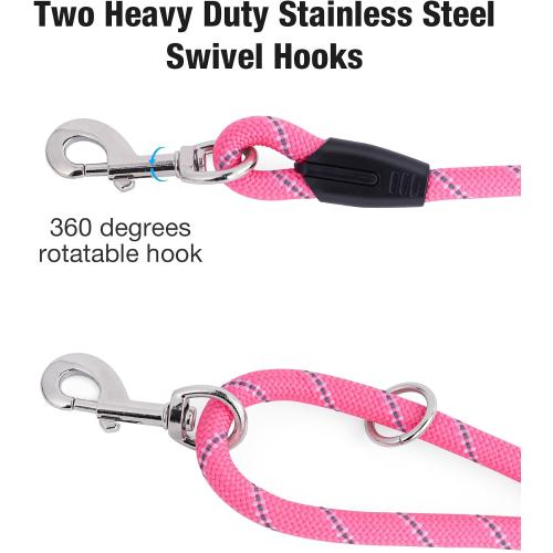 Long Dog Leash for Training, 16FT/30FT/50FT/100FT, Reflective, Heavy Duty for Large/Medium/Small Dogs, Pink