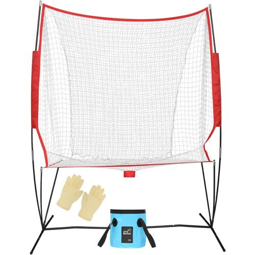 Portable Tennis & Pickleball Recovery System Net, 6 x 7ft Portable Polyester Mesh and Fiberglass Frame, Ball Recycling Net for Tennis Ball Machine, Collapsible Pickleball Trainer for Indoor/Outdoor