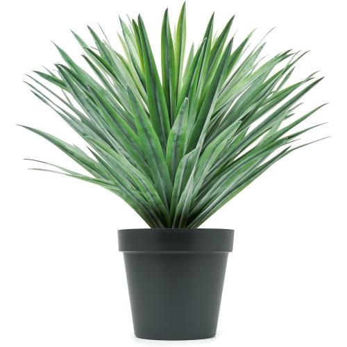 Velener Artificial Agave Plant in Black Pot with Real Stone Pebbles, Large Fake Agave Plant for Indoor and Outdoor-27 inches Tall, 126 Leaves