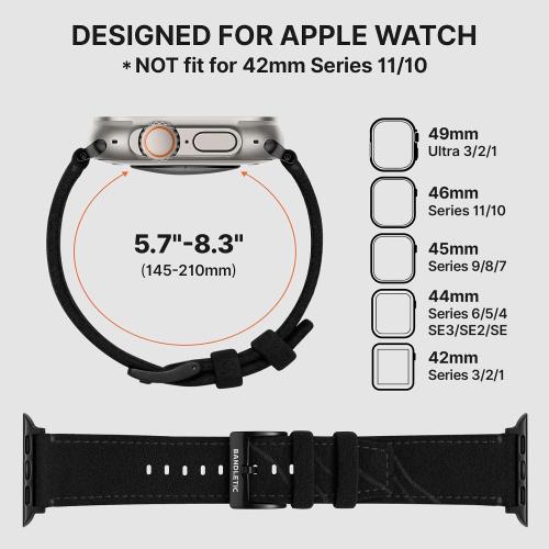 Bandletic Suede Leather Compatible with Apple Watch Bands for Men Women
