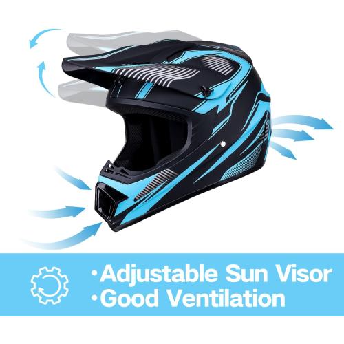 ATV Youth Kids Motocross Helmet for 4 Wheeler Dirt Bike Street Riding with DOT FMVSS 218