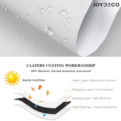 Joydeco Blackout Cordless Roller Shade White Fabric Mini Blinds & Shades for Windows 28 Inch Wide Home Darkening(28x 75)