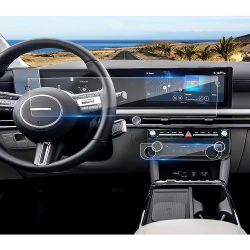 2025 2026 Tucson Screen Protector for Hyundai Tucson (Dual 12.3Inch&Air Conditioner)(SEL/SEL Convenience/XRT/Limited/Blue/N Line),9H Tempered Glass 2025 Tucson Hybrid Accessories HD Transparent