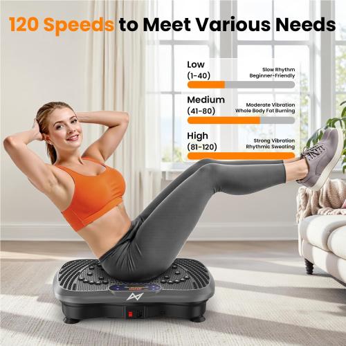 AXV Vibration Plate Fitness Platform Exercise Machine Vibrating Shaking Full Body Shaker Workout Vibrate Stand Shake Board Sport Gym for Weight Loss Fat Burner for Women Men