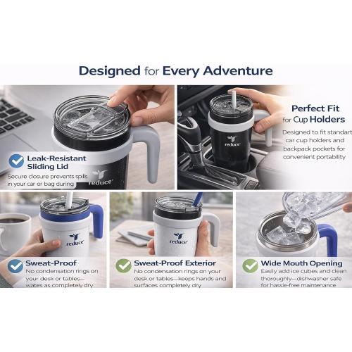 REDUCE 24 oz. Cold1 Tumbler, 2-Pack (Black & whitish)