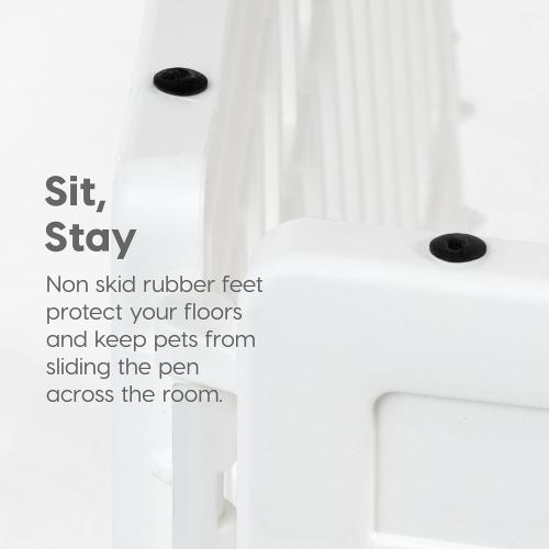 IRIS USA 24 4-Panel Dog Playpen with Door, 35 x 35 x 24, Puppy Playpen, Dog Play Pen Indoors, Pet Fence, Puppies/Small Dogs, White