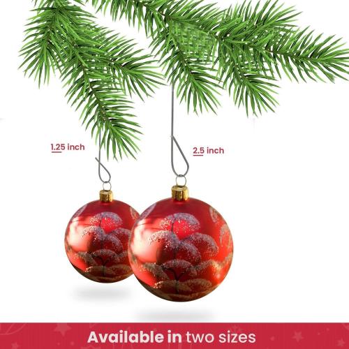 Bexter 300 Pack of Silver Ornament Hooks Christmas Tree Decorating Hooks- Metal Wire Ornament Hooks for Christmas Tree Decoration Hanging (Silver) (Happy Holidays!!)