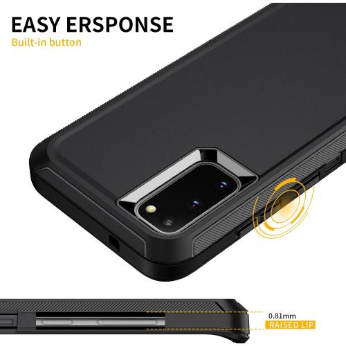 for Galaxy S20 5g Case,Shockproof Dropproof Dustproof 3-Layer Full Body Protection Rugged Heavy Duty High Impact Hard Cover Case for Galaxy S20 6.2 inch,Black