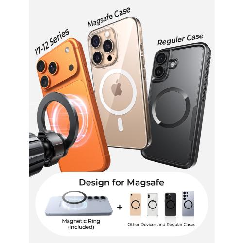 LISEN for MagSafe Car Mount, [Upgrade 2026 Ultra Magnets] Magnetic Phone Holder for Your Car Cell Phone Holder Mount for Air Vent Car Accessories for Men Women fit iPhone 17 16 15 14 13 12 Pro Max