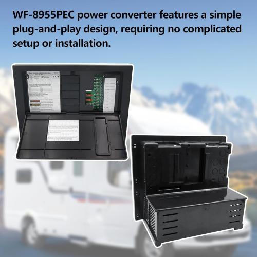 Black WF-8955PEC Power Center rv Converter 55 amp Compatible with WF8900 Series RV Converter Charger for rv,Camper，Travel Trailer