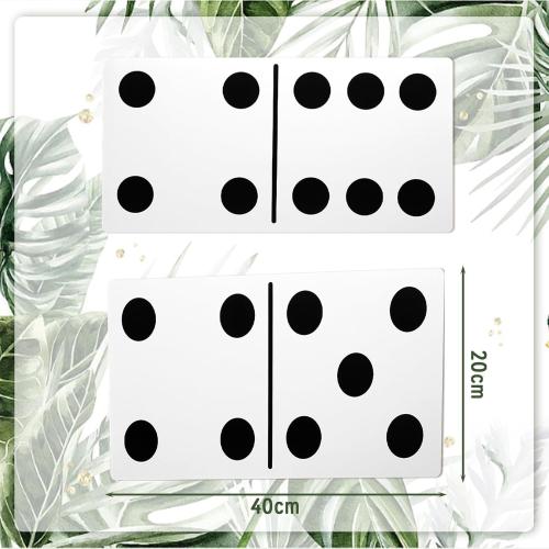 Spiareal 3 Pcs Large Domino Paper Board Puerto Rico Domino Party Decoration 8' x 15' Havana Nights Casino Party Theme Game Prom Night Birthday Wedding(Classic White,High Dominoes)