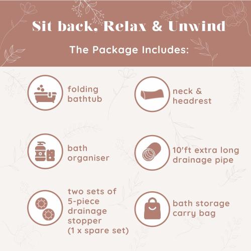 Portable Bathtub for Adult-  Foldable Collapsible tub. Ergonomically Designed for the Ultimate Relaxing Soaking Bath, Ice Bath. Ideal for Small Spaces, Quick, Effortless Folding Bathtub