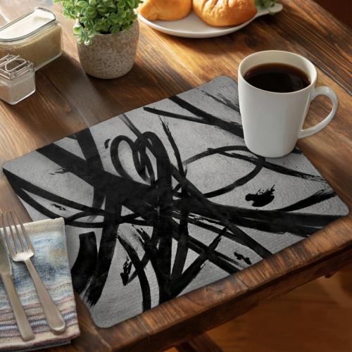 Begin Home Decor Small Circular Strokes Braided Polyester Placemat