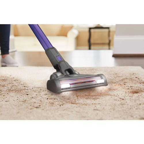Purple BLACK DECKER Pet Hair Vacuum, Cordless Vacuum Cleaner Pet Hair, Up to 55 Minutes of Runtime, Interchangeable Floorhead, Maximum Suction, Multi-Surface, Light Weight, Powerseries Extreme (BSV2020P)