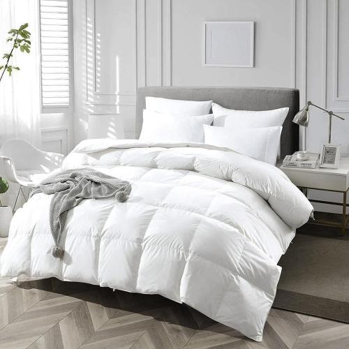 APSMILE Duvet Insert Oversized Queen,Fluffy Down Feather Fibers Comforter | 100% Organic Cotton Cover,Machine Washable,Oeko-Tex Certified Hypoallergenic,Luxury Hotel Bed Quilt,Medium Warm Blanket,White