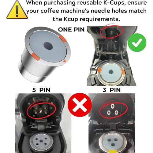 Reusable K Cups and Coffee Pods,Universal Stainless Steel K Cups for Keurig 2.0 and 1.0 Coffee Makers Machine Non-BPA(1pack)