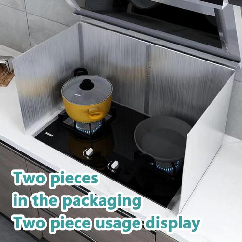 Grease Stove Splash Guard for Cooking | 2 Sided Kitchen Stove Splatter Guard Backsplash Back Splash Protector for Wall, Foldable Stainless Steel,15.7” X 15.7” X 15.7” Per Piece, 2 Pcs In Package