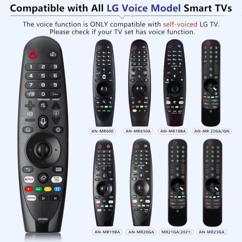 Voice Magic Remote Replacement Control, Compatible with LG Smart TVs, AN-MR20GA MR19BA MR21 MR22 MR23 Series, Google Assistant, Alexa Integration (AKB7585501 Voice)