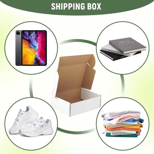 12x9x4 Shipping Boxes Set of 5, White Corrugated Cardboard Box Literature Mailer