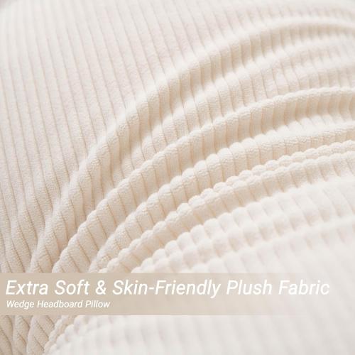White Headboard Pillow Bed Wedge Pillow for Headboard with Side Pocket Dorm Headboard Long Back Pillow for Bed Bolster Pillow for Mattress Gap Filler White Reading Pillow for Bedroom Sofa Daybed