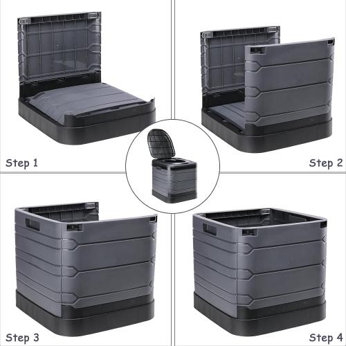 BLACK AND GREY Upgrade XXXL Portable Toilet for Camping, Extra Large Folding Toilet for Adults, Travel Potty for Camping, Hiking, RoadTrip, Car, Tent, Truck Drivers, the Aged