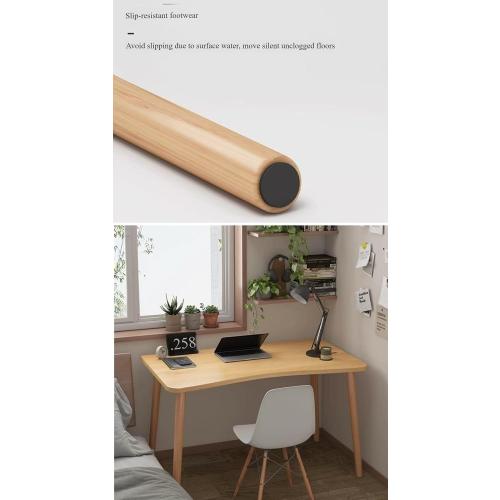 Modern Wooden Computer Desk, Curved Edge Design, Natural Oak Finish (Nordic Maple Color, 32 * 16 * 29.2)
