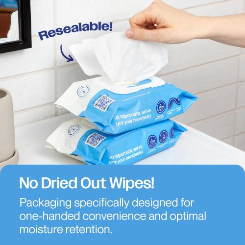 ULTRA Flushable Butt Wipes, Soothing Vitamin E & Aloe, 99% Water, Aloe Vera Scent Premium Super Soft Hygiene Wipes, Septic & Sewer Safe, 3 Premium Flip-Top Packs (180ct)