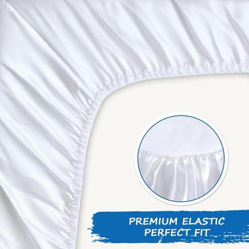 Satin Crib Sheet Soft & Silky Fitted Crib Mattress Sheet (52x28x8) for Boys and Girls, Baby Crib Sheets for Standard Crib Mattress, Silk Crib Sheets for Baby Hair and Skin White Crib Sheets