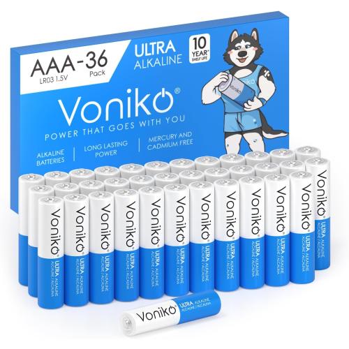 Voniko AAA Batteries 36 Pack - Alkaline Triple A Battery - Ultra Long-Lasting, Leakproof 1.5v Batteries - 10-Year Shelf Life
