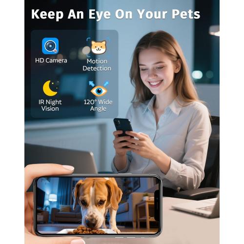 Automatic Dog Feeder Large Breed with Camera - 12L/50 Cups 5G WiFi App Control Dog Food Dispenser, Easy Setup, HD 1080P Video with Night Vision by Yakry