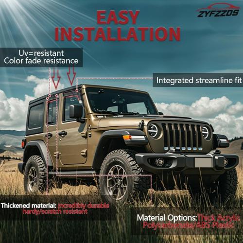 Window Rain Guards & Shields for 2007-2018 Jeep Wrangler JK Unlimited | Vent Visors, Wind Deflectors & Shades for 2007-2018 Wrangler JKU