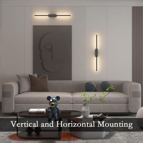23.6In Battery Operated Wall Sconces Set of Two,10000mAh Rechargeable Sconce 3 Colors Dimmable Wireless Sconces for Living Room