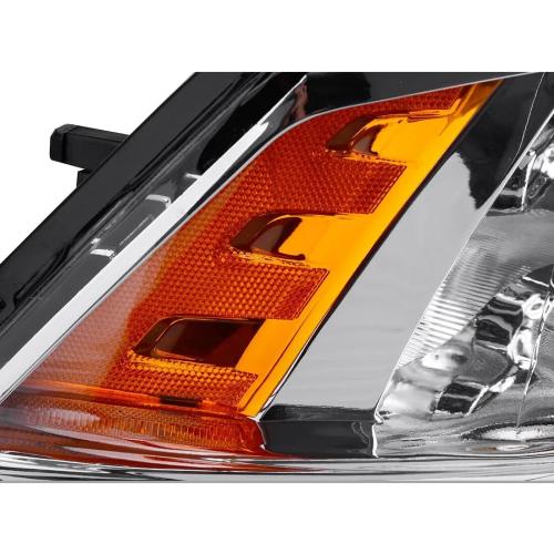 2PCS Headlights Assembly Set For 2009-2018 Dodge Ram 1500 2500 3500/2019-2022 Ram 1500 Classic Replacement Headlamp Chrome Housing Clear Lens Amber Reflector Clear Lens(LH&RH)
