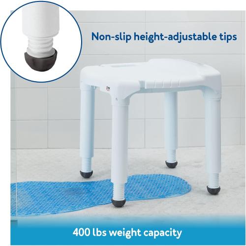 Carex Universal Bath Seat and Shower Chair, Heavy Duty Shower Bench for Bathtub, Safety Bath Seat Stool for Seniors and Disabled, Supports up to 400 lbs, Adjustable Height Shower Bench for Inside Tub