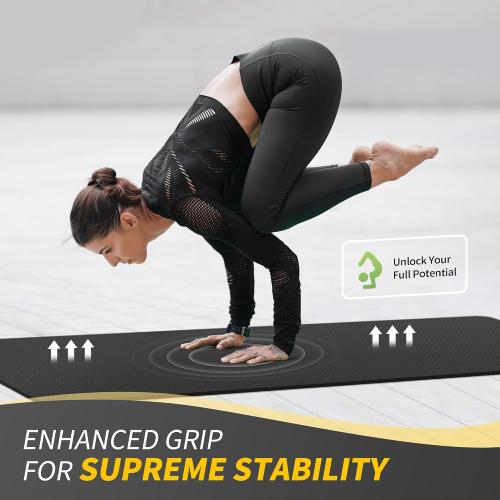 CAMBIVO Yoga Mat for Women Men Kids, 1/3 & 1/4 & 2/5 Inch Extra Thick Yoga Mat Non Slip,  TPE Yoga Mats, Workout Mat with Carrying Strap for Yoga, Pilates and Floor Exercises