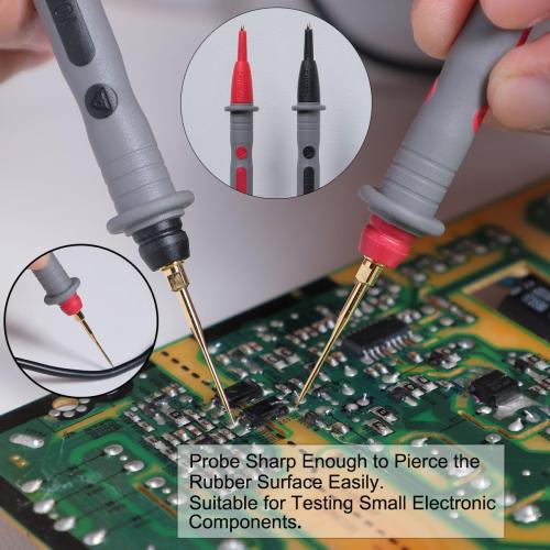 TKDMR 45 Pcs Multimeter Leads Kit, Professional and Upgraded Test Leads Set with Replaceable Gold-Plated Multimeter Probes, Alligator Clips, Test Hooks,5 Colors Jumper Wires and Back Probe Pins.